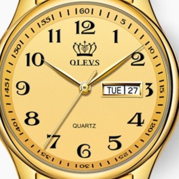 Couple Watches Stainless Steel Golden Waterproof - Picture 3 of 9